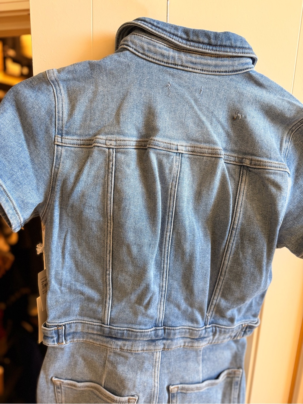 Good American Light Blue Denim Short Sleeve Jumpsuit (NWT originally $199) - Picture 4 of 5